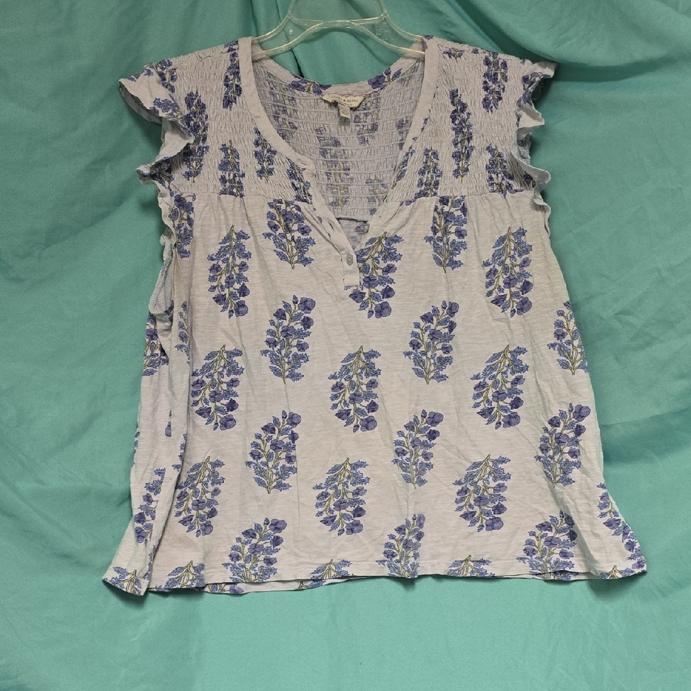 Lucky Brand Blue and White Floral Blouse